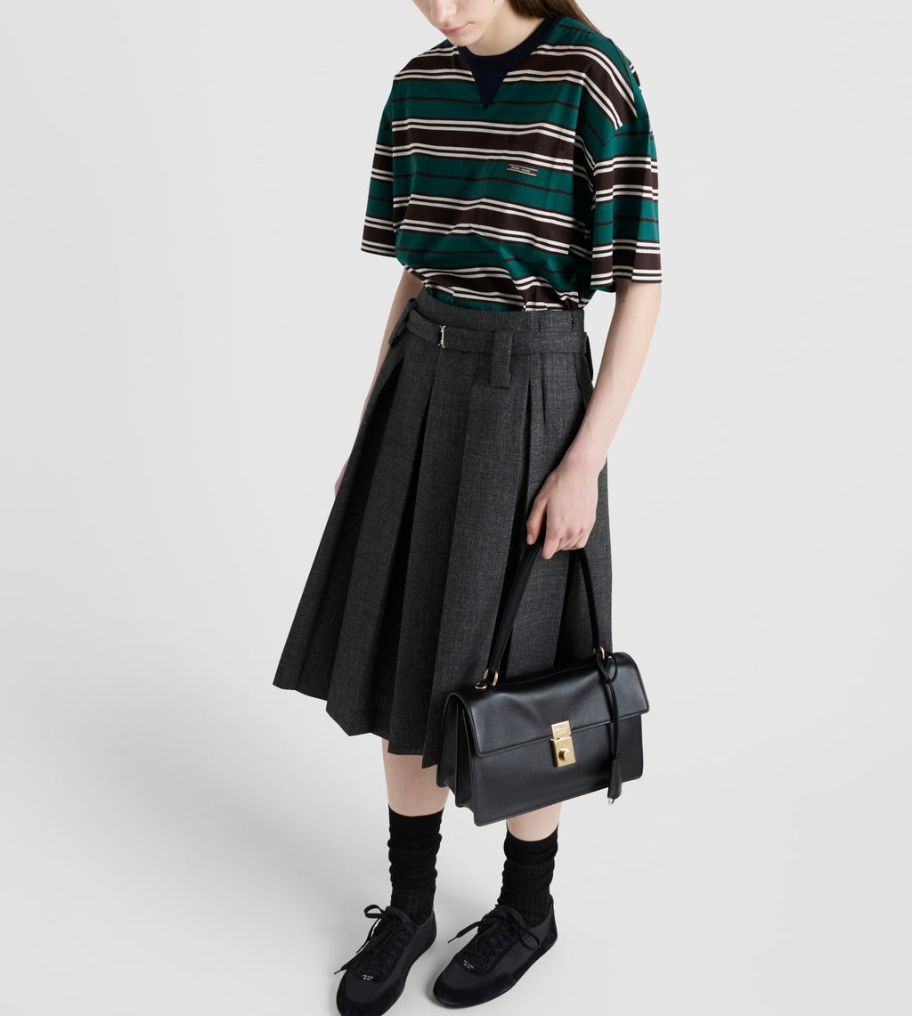 Prada 39610 16XT,Prada striped lisle cotton T-shirt,Prada striped lisle cotton Tee,Prada striped T-shirt,Prada striped Tee,Pr