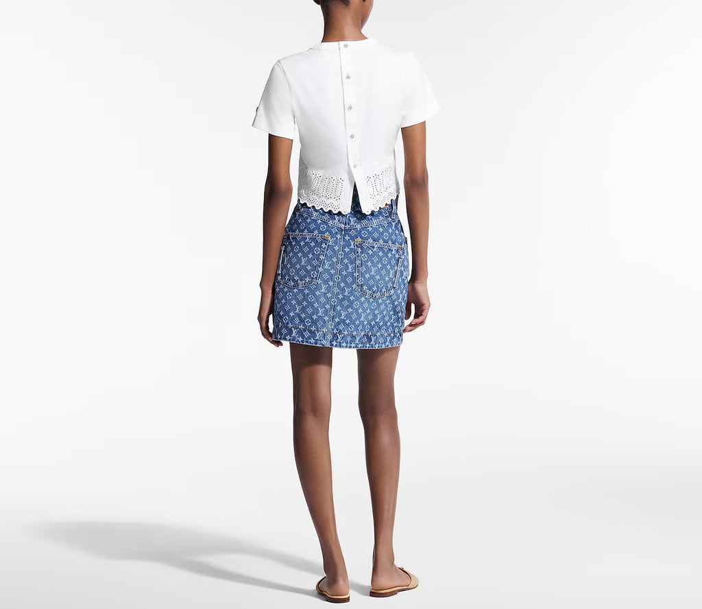 Winniemodo,Winnie modo,Louis Vuitton 1AHJH6,LV 1AHJH6,Louis Vuitton Broderie trim chop top,LV Broderie trim chop top,Louis Vu