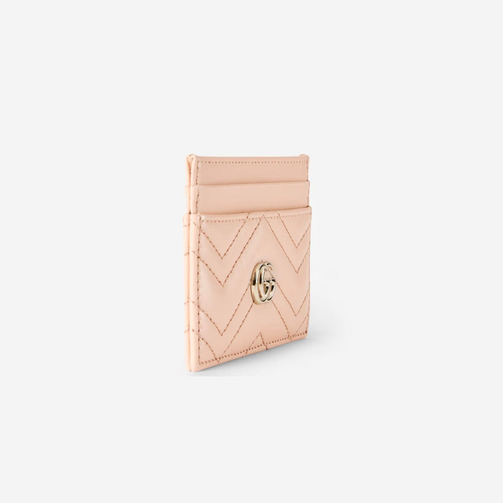 Gucci 443127 DTDHD,Gucci GG Marmont card case,Gucci GG Marmont card holder,Gucci pink card holder,Gucci GG logo pink card hol