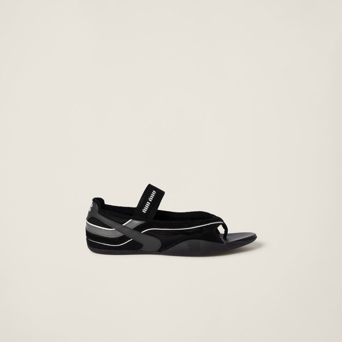 Winniemodo,Winnie modo,MIU MIU 5Y426E,Miu Miu gymnasium technical fabric thong ballerinas,MIU MIU thong ballerinas,MIU MIU sn