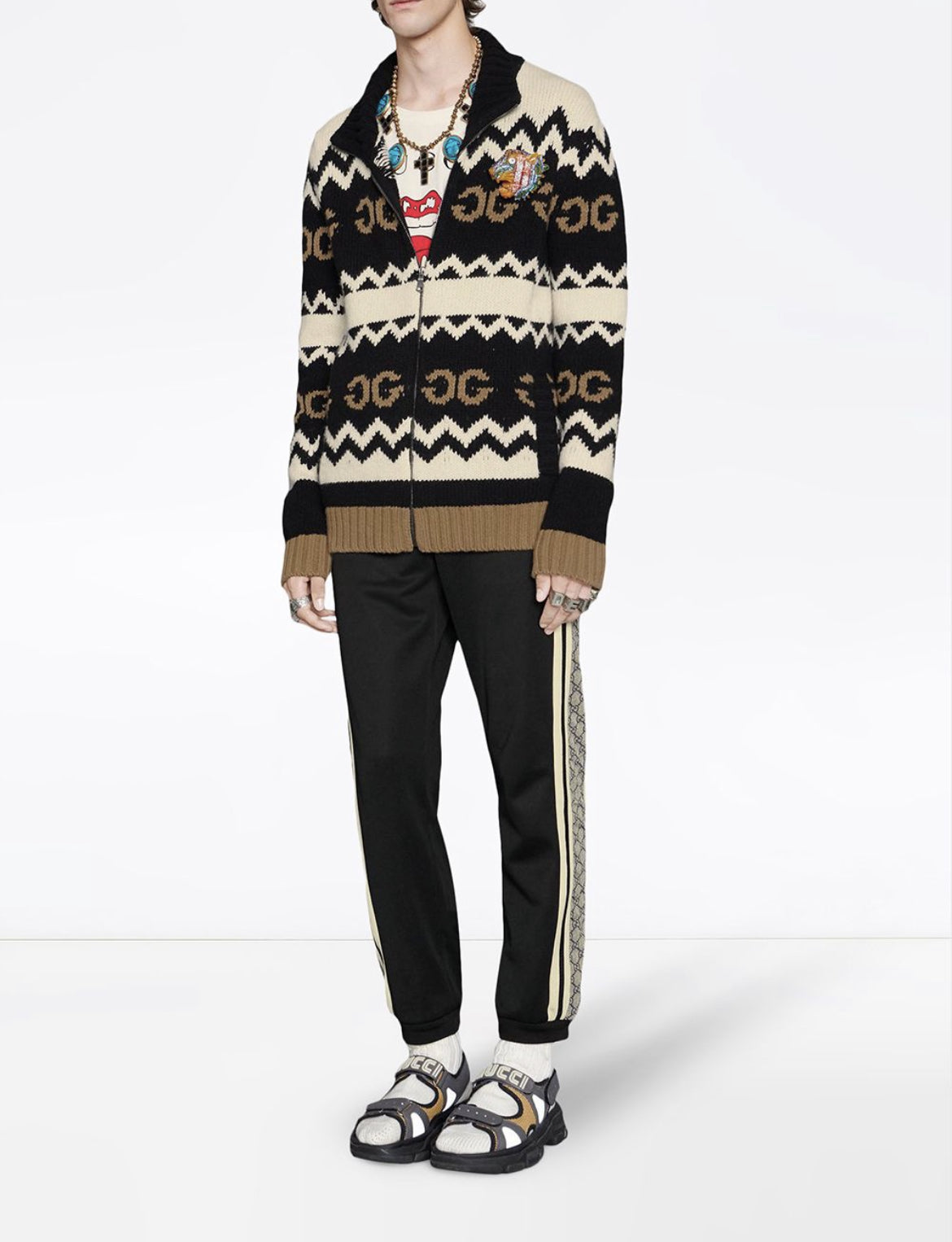 Gucci oversize technical jersey jogging pant