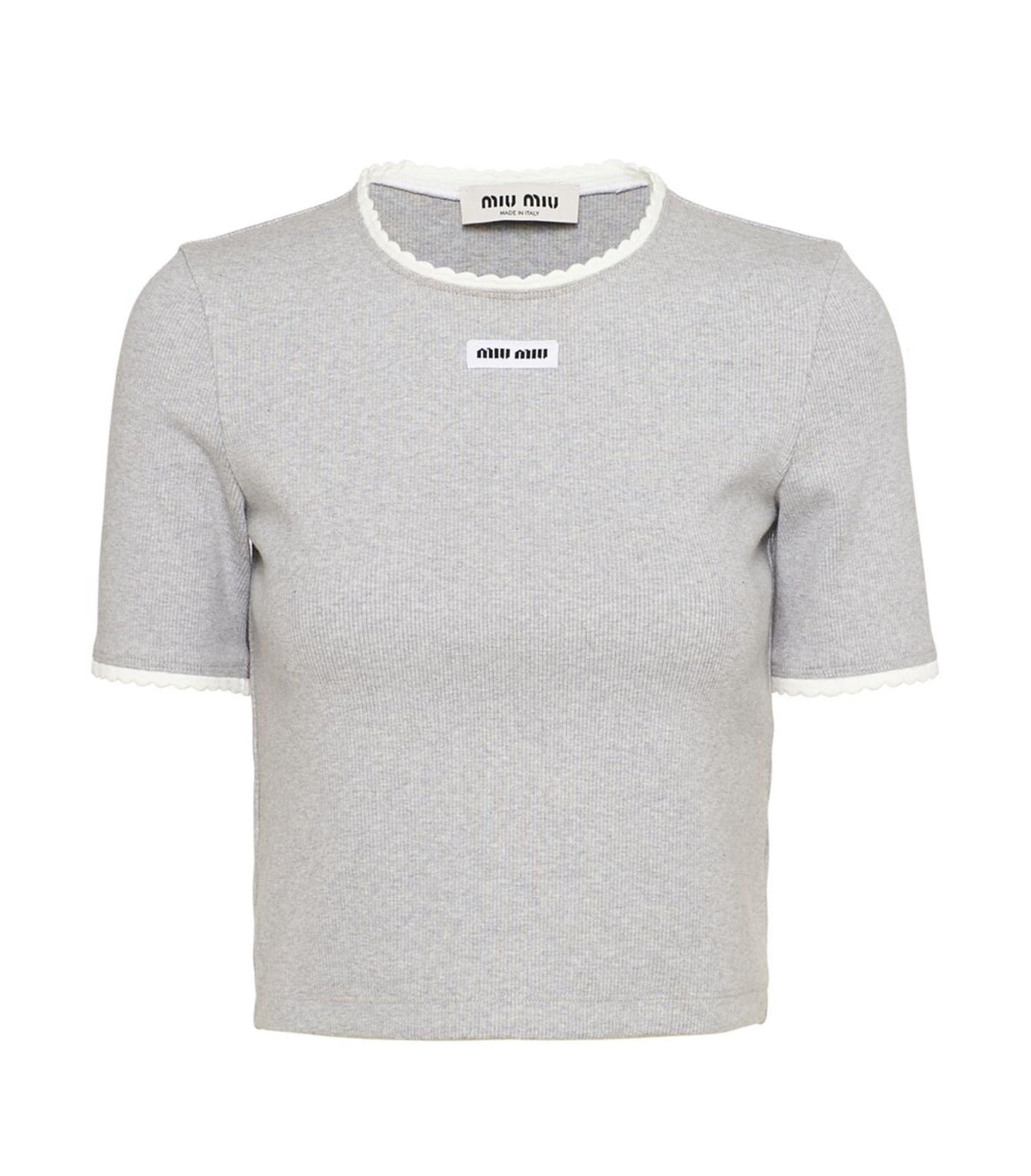 Miu Miu embroidered logo short sleeve jumper