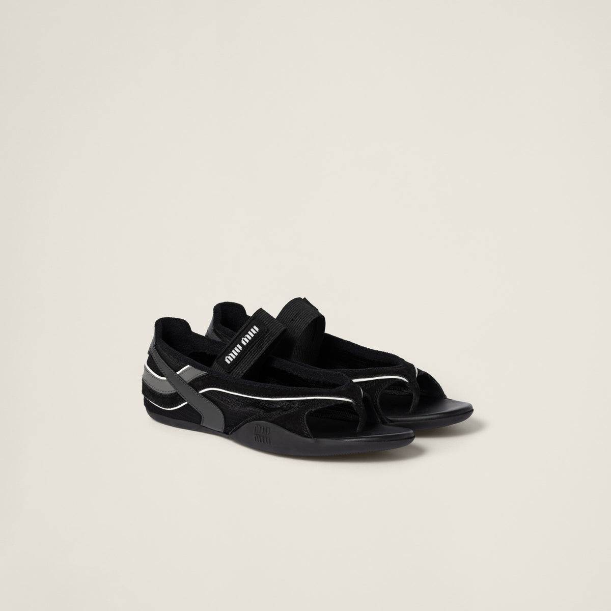 Winniemodo,Winnie modo,MIU MIU 5Y426E,Miu Miu gymnasium technical fabric thong ballerinas,MIU MIU thong ballerinas,MIU MIU sn