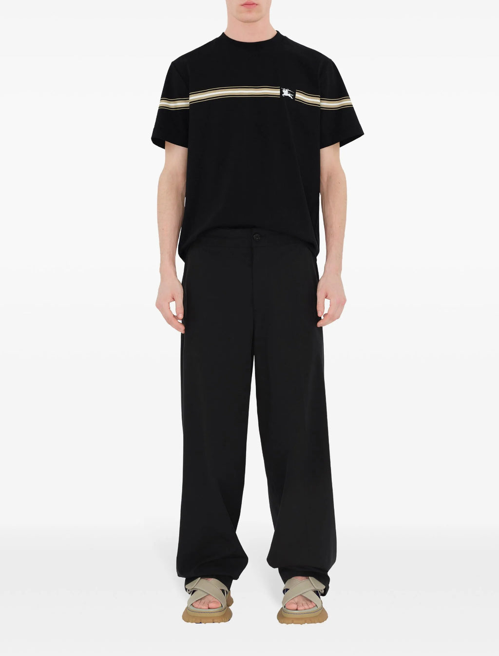 Burberry 8090436,Burberry 8104889,Burberry striped  T-shirt,Burberry T-shirt with logo Burberry,Burberry white t-shirt logo,B