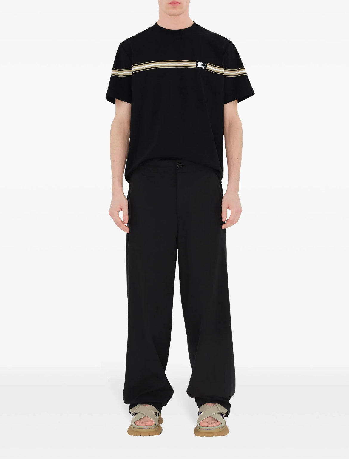 Burberry 8090436,Burberry 8104889,Burberry striped  T-shirt,Burberry T-shirt with logo Burberry,Burberry white t-shirt logo,B