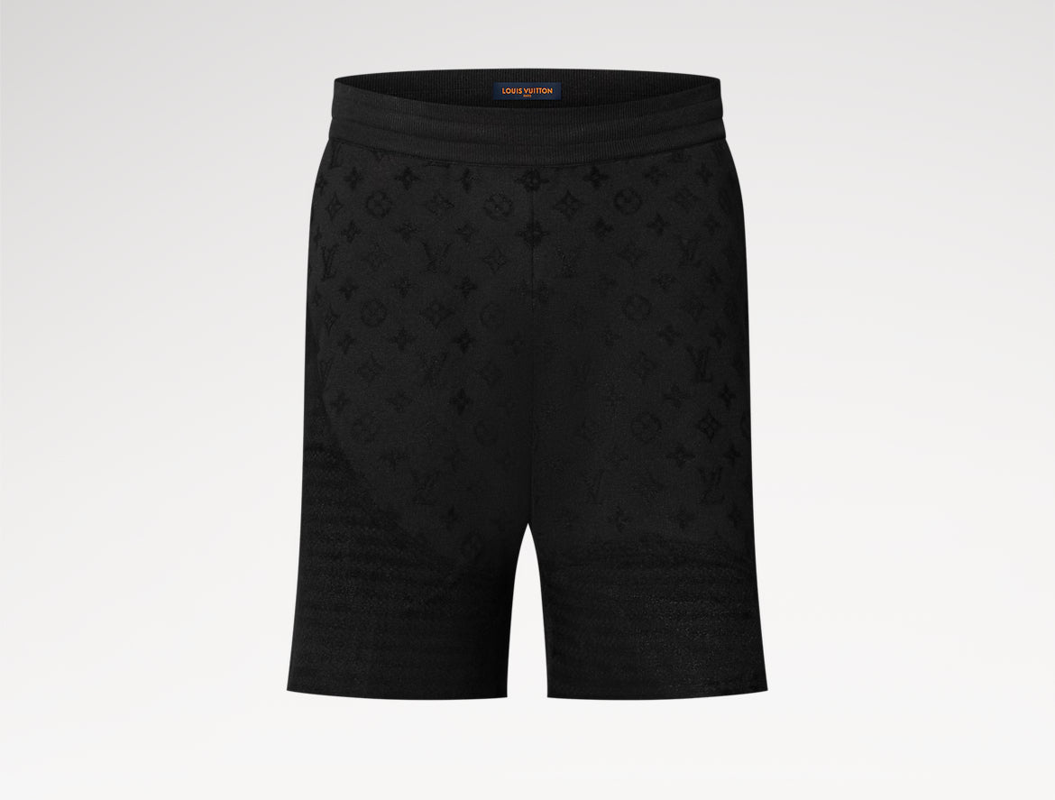 Louis Vuitton 1AHC59,Lv 1AHC59,Louis Vuitton graphic shorts,Louis Vuitton black monogram shorts,LV black monogram mens shorts