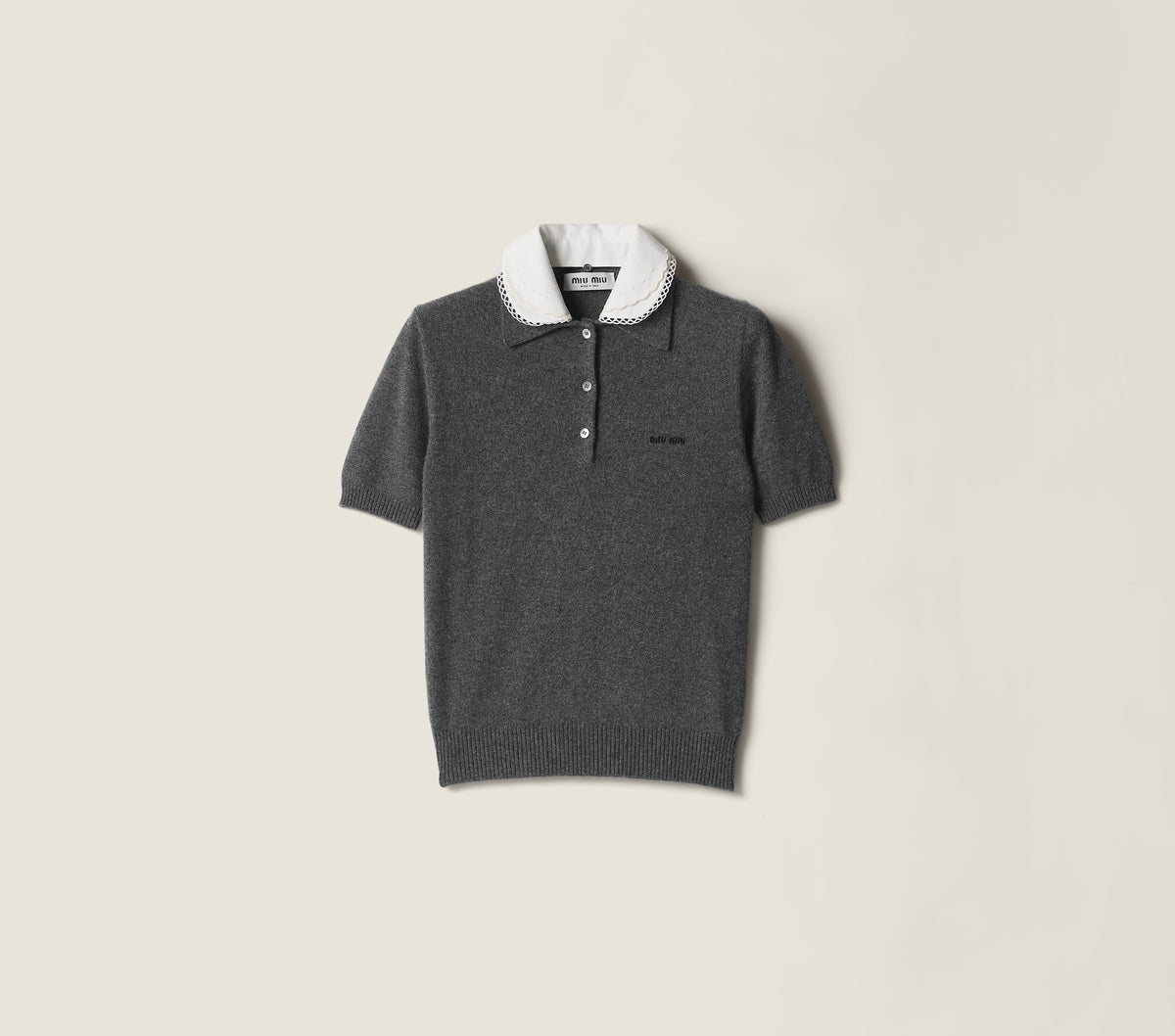 Winniemodo,Winniemodony,MIU MIU MML03Z,MIU MIU Cashmere polo,MIU MIU polo women,MIU MIU knit polo shirt,Miu MIU womenwear sal