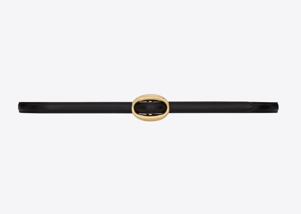 Saint Laurent oval buckle thin belt in smooth leather,Saint Laurent on sale ,Saint Laurent online shop,Saint Laurent outlet,S