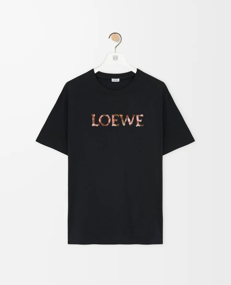 Loewe H526Y22XCM,Winniemodo,Winnie modo,Loewe relaxed fit T-shirt cotton,Loewe embroidery t-shirt,Loewe embroidery t-shirt bl