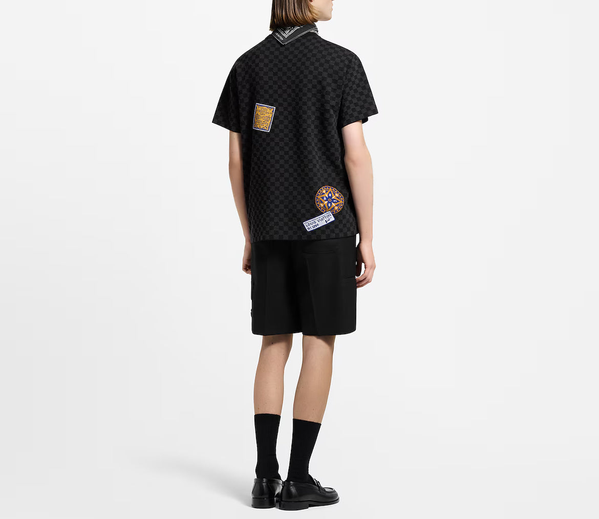 Louis Vuitton 1AHVMP,LV 1AHVMP,Louis Vuitton Damier short sleeved signature crewneck,LV Damier t-shirt,LV Damier tee,Louis Vu