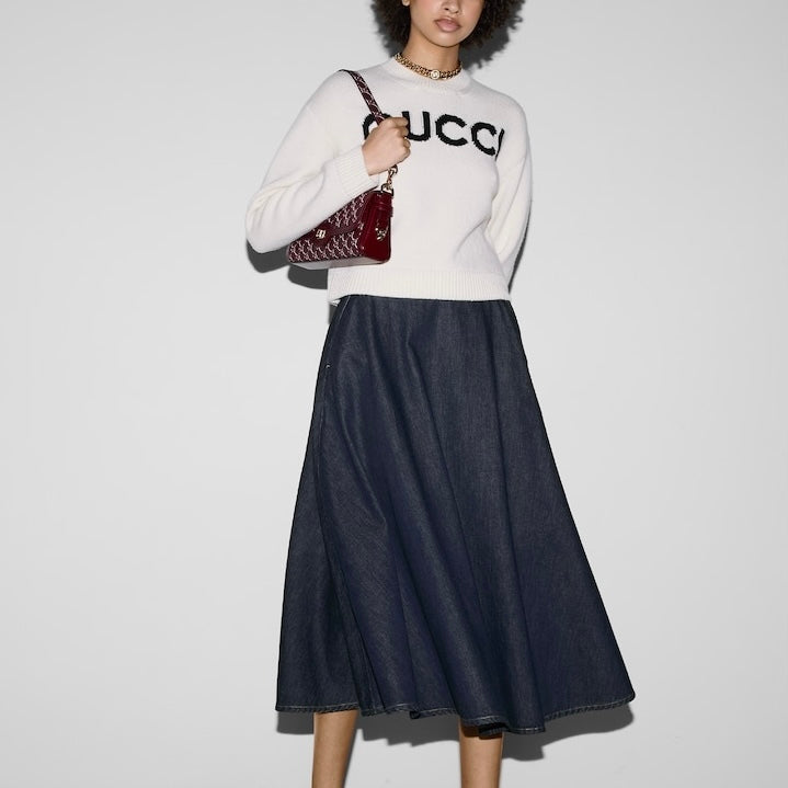 Gucci 770072XKEBC,Gucci top white,Gucci sweater women,Gucci sweater wool women,Gucci sweater white women,Gucci Gucci sweater