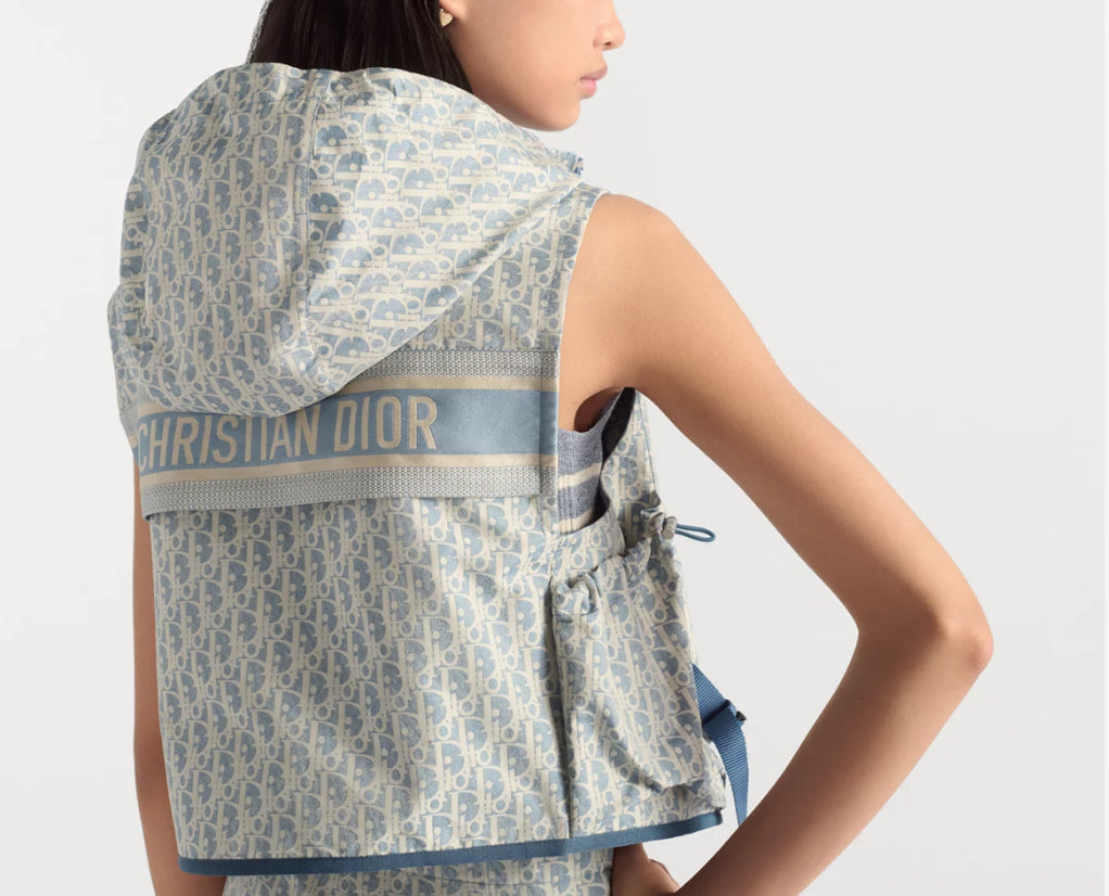 Dior 547G17A2570,Dior Diorivera hooded vest, Dior monogram hooded vest, Dior Diorivera vest jacket, Dior blue monogram hooded