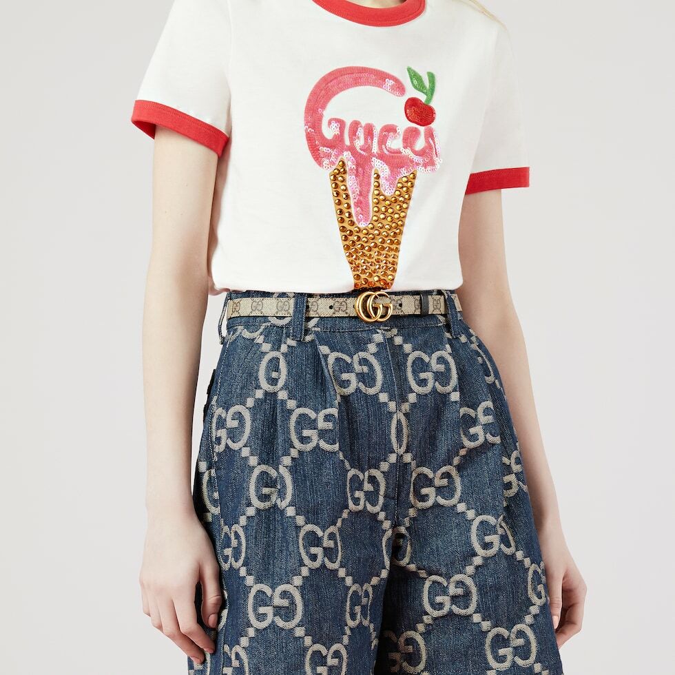 Gucci GG Marmont reversible thin belt
