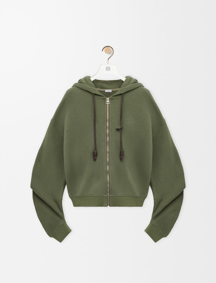 Winniemodo,Winniemodony,Loewe S359Y25X63,Loewe Flamenco hoodie,Loewe jacket green,Loewe zip up jacket,Loewe jacket women,Loew