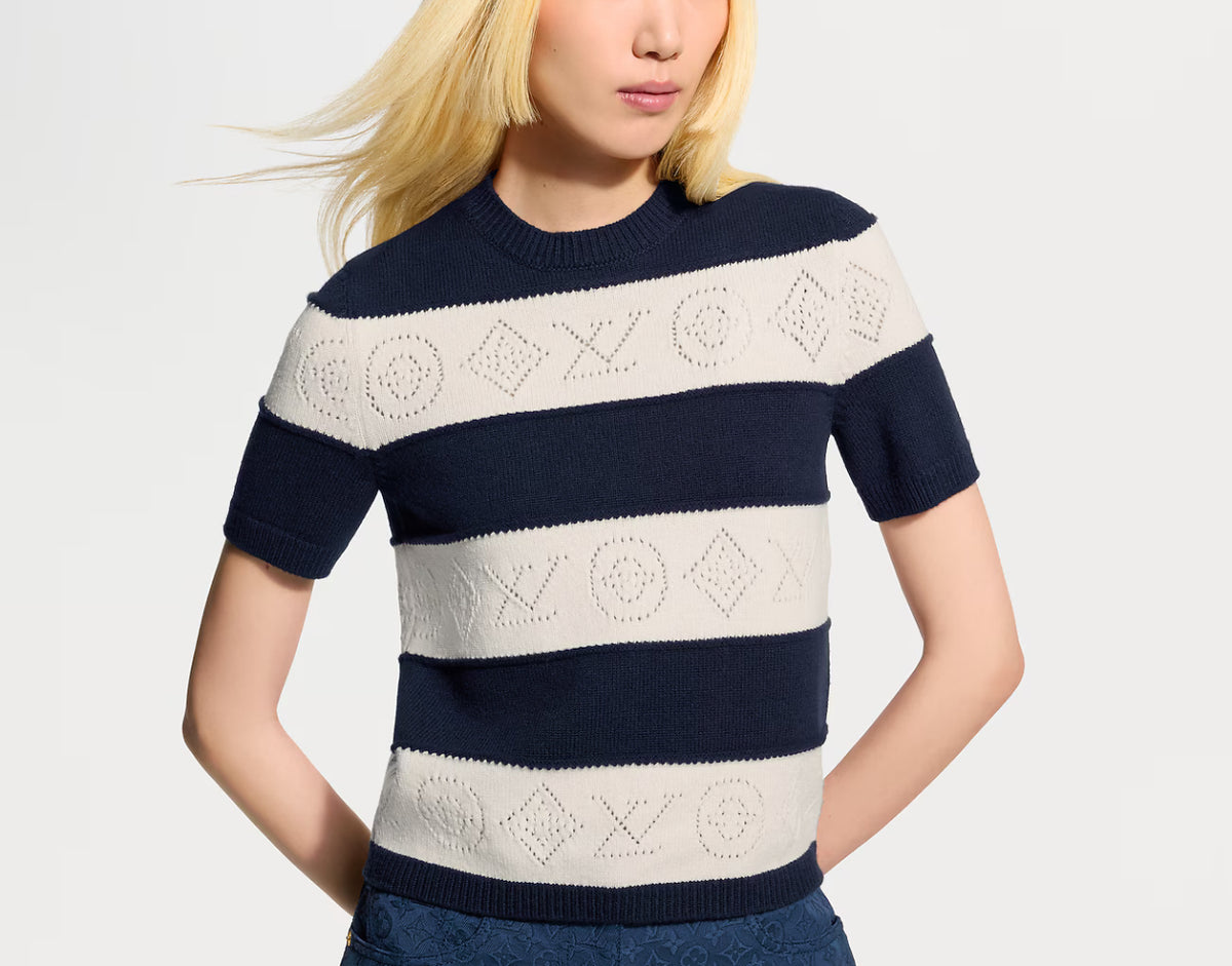 Winniemodo,Winniemodony,Louis Vuitton 1AJZ8T,Louis Vuitton striped knit top,LV striped knit sweater,LV sweater discount,LV kn