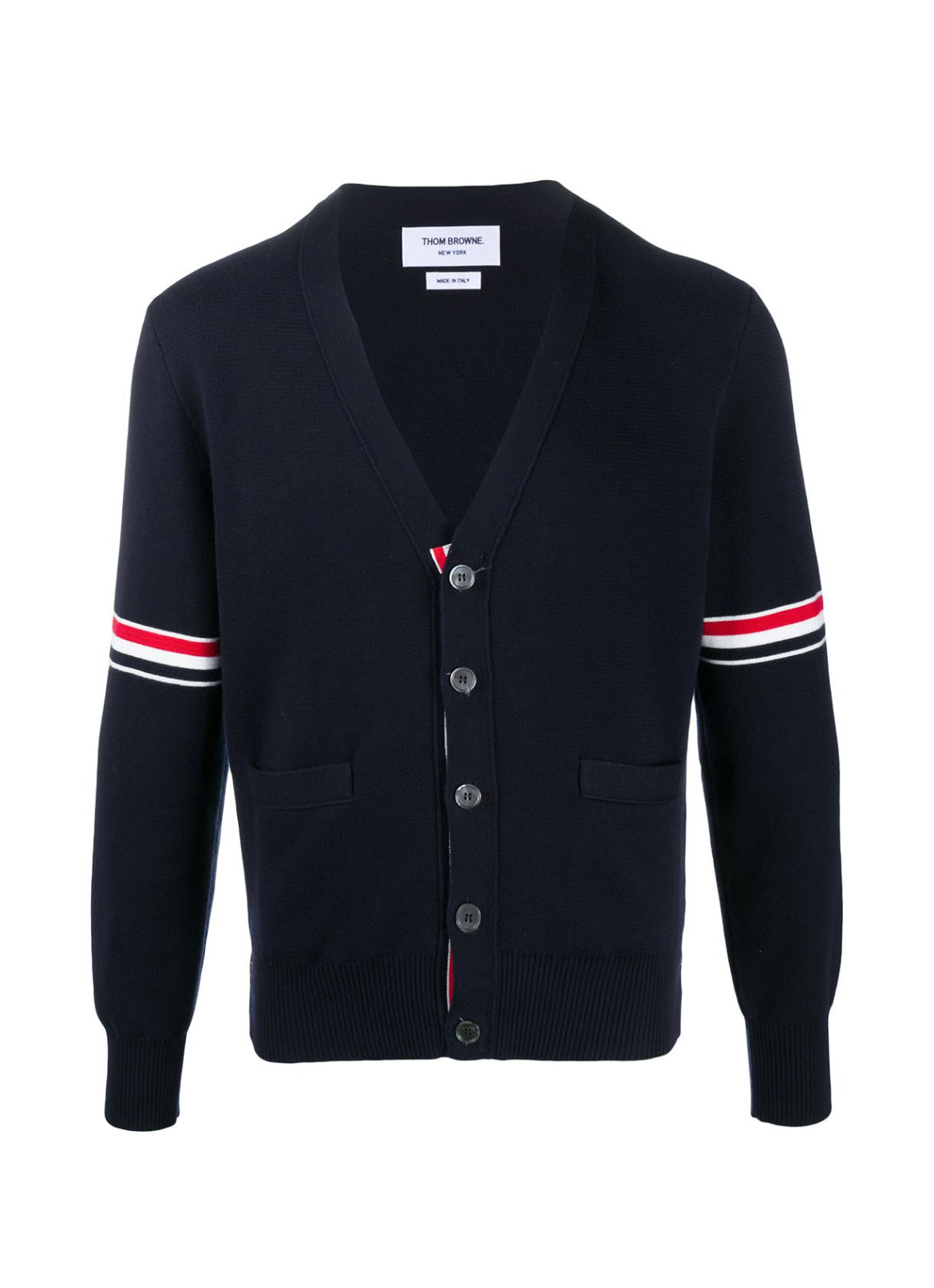 Thom Browne tricolor 4-bar cardigan