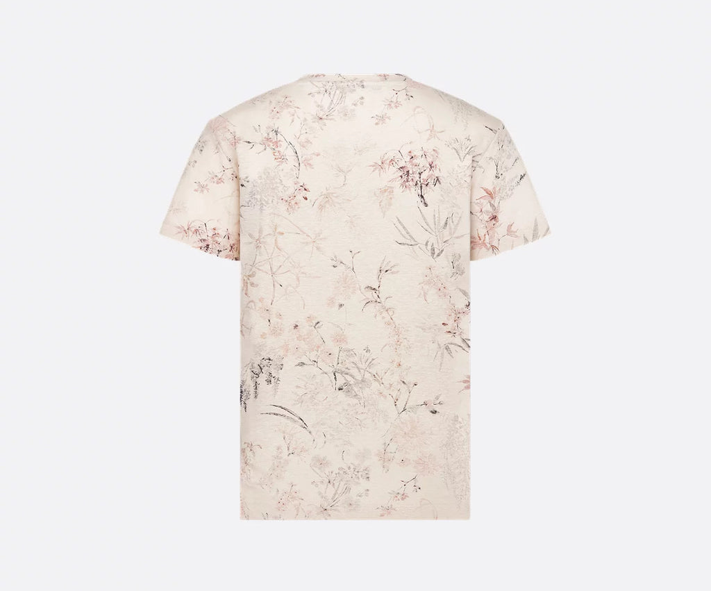 Dior 543T09A4241,Dior embroidered T-shirt,Dior floral print t-shirt,Dior flower t-shirt,Dior t-shirt,Dior t-shirt on sale,Dio