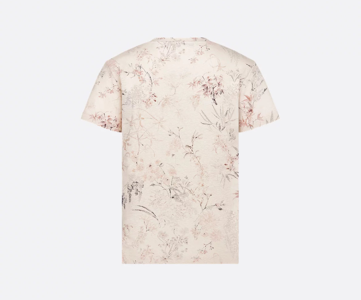 Dior 543T09A4241,Dior embroidered T-shirt,Dior floral print t-shirt,Dior flower t-shirt,Dior t-shirt,Dior t-shirt on sale,Dio