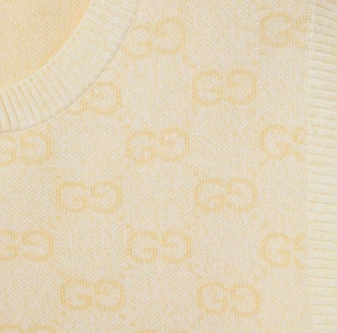 Gucci 821143 XKPEI,Gucci GG cotton sleeveless top,Gucci GG monogram sleeveless top,Gucci GG monogram yellow top,Gucci yellow