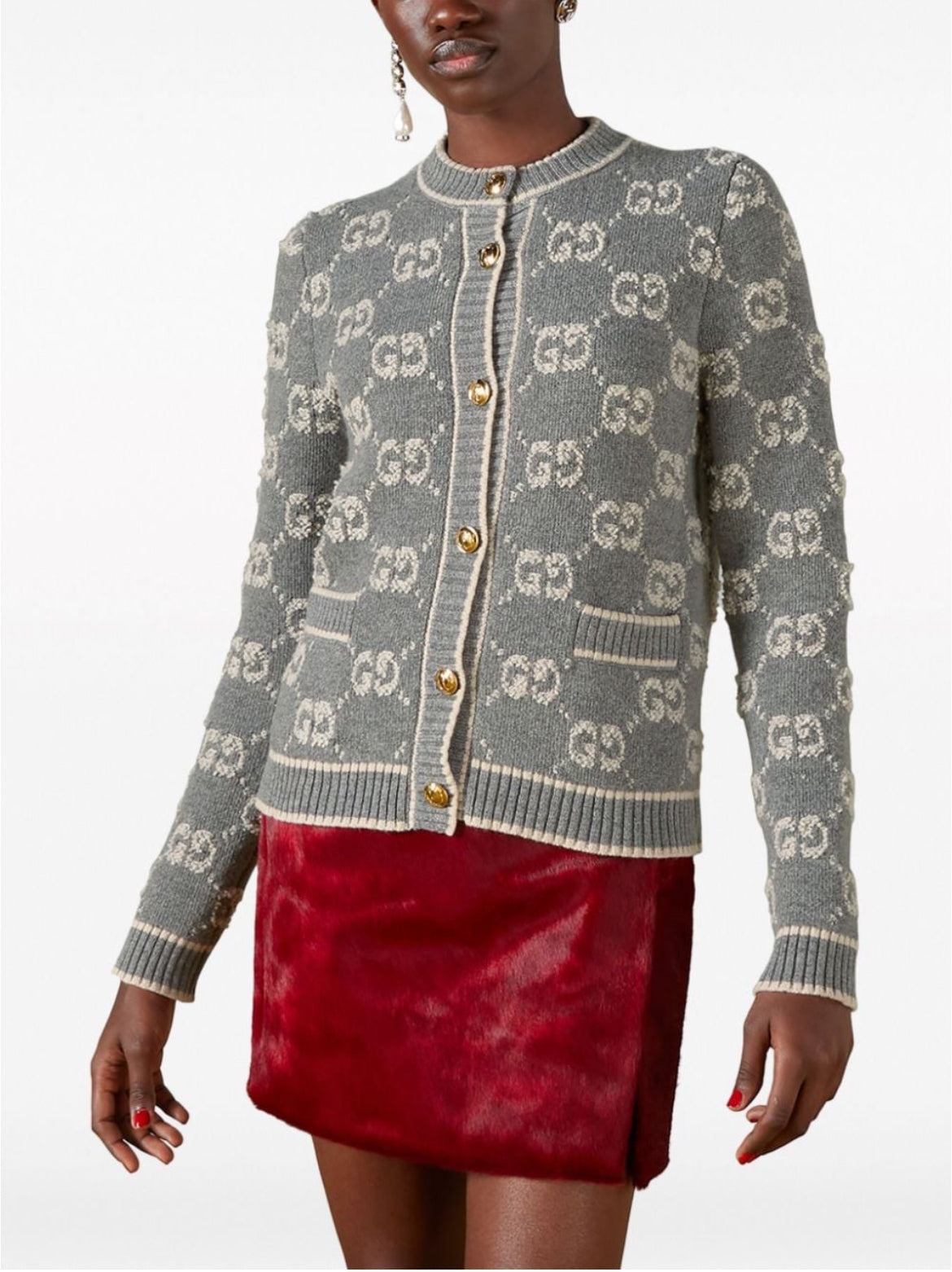 Gucci GG jacquard wool bouclé cardigan