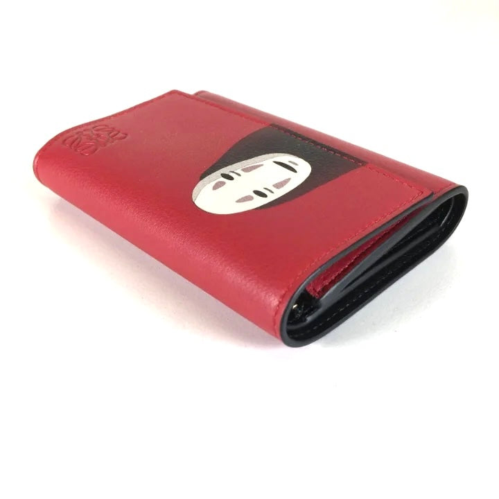 Loewe Spirited Away Noface Kaonasi Red Leather Wallet,Loewe kaonashi wallet,Loewe studio ghibli spirited away kaonashi wallet