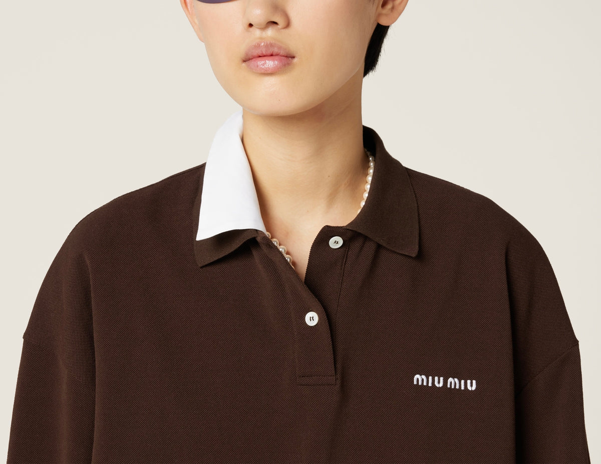 Winniemodo,Winnie modo,MIU MIU MJL069,Miu Miu Piqué and jersey polo shirt,MIU MIU long sleeve polo shirt,MIU MIU polo shirt b