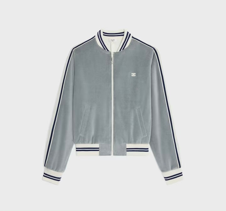 Winniemodo,Winnie modo,Celine RV0R1748Q.GBC0,Celine teddy tracksuit jacket in velvet,Celine jacket in velvet,Celine jacket,Ce