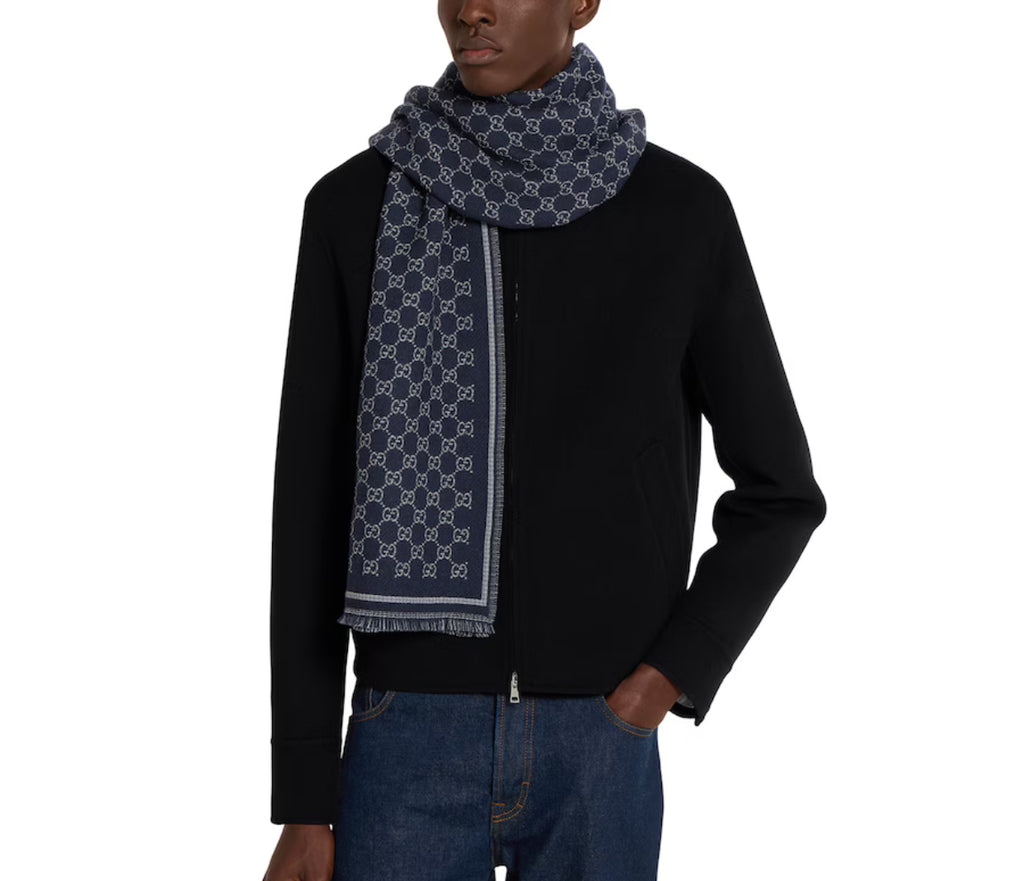 Winniemodo,Winnie modo,Gucci 836264 4G386,Gucci GG wool jacquard scarf,Gucci scarf,Gucci scarf sale,Gucci scarf blue,Gucci sc