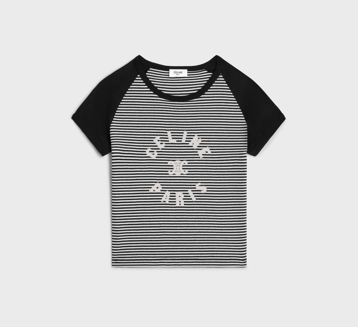 Celine triomphe T-shirt in cotton jersey, Celine 2x48n615z, Celine T-shirt on sale, Celine T-shirt authenticity, Celine T-shi