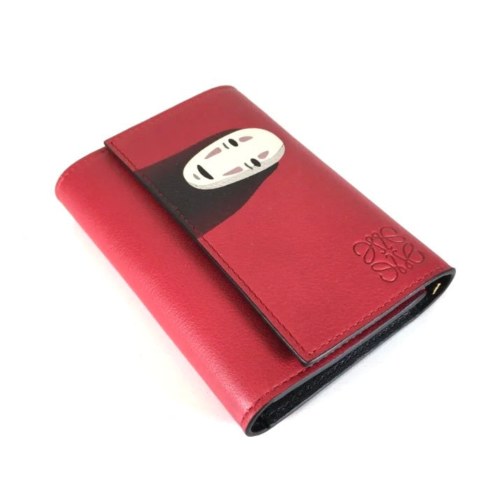 Loewe Spirited Away Noface Kaonasi Red Leather Wallet,Loewe kaonashi wallet,Loewe studio ghibli spirited away kaonashi wallet