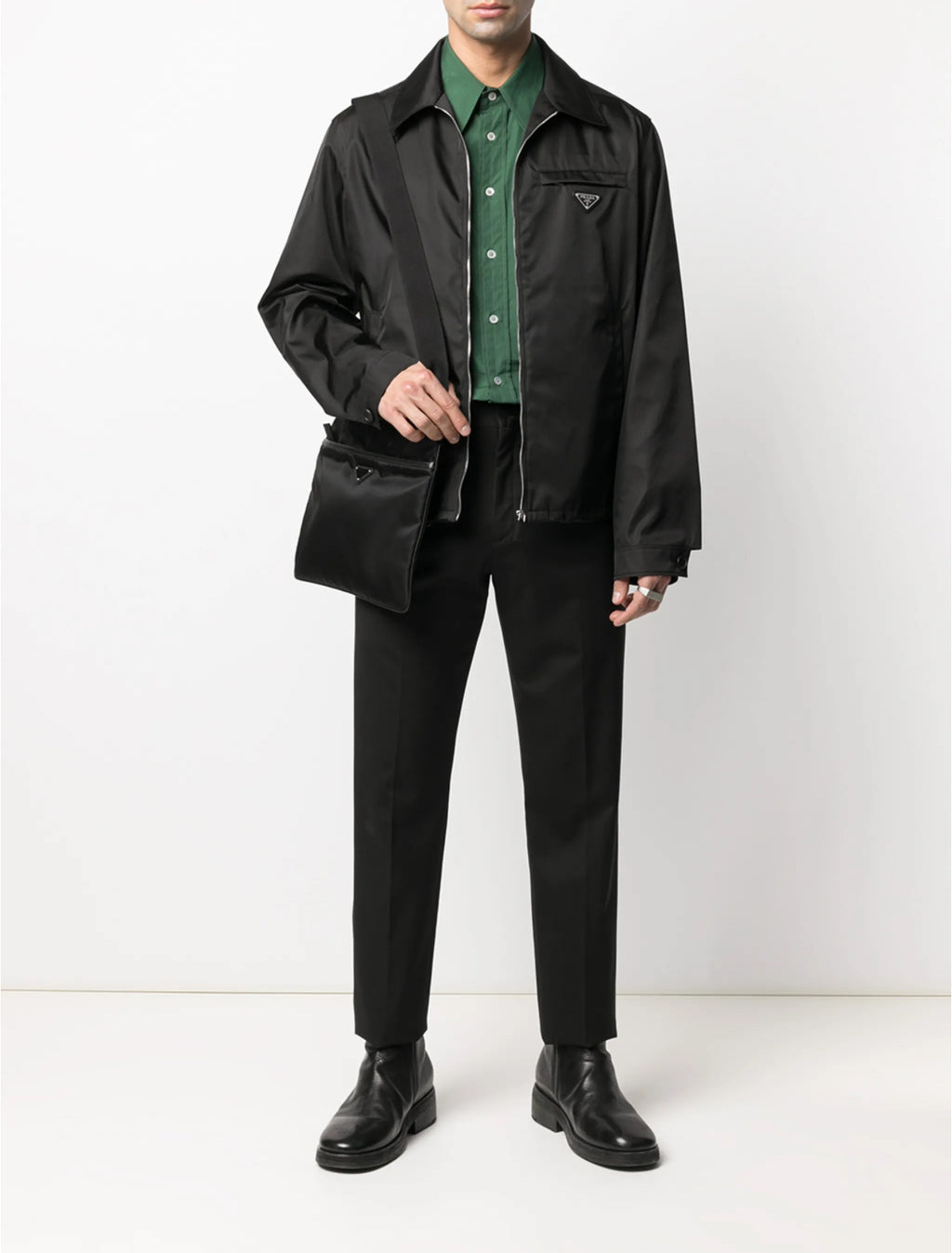 Prada SGB684S2111WQ8,Prada re-nylon jacket,Prada re-nylon black jacket,Prada black jacket,Prada black zip up jacket,Prada jac