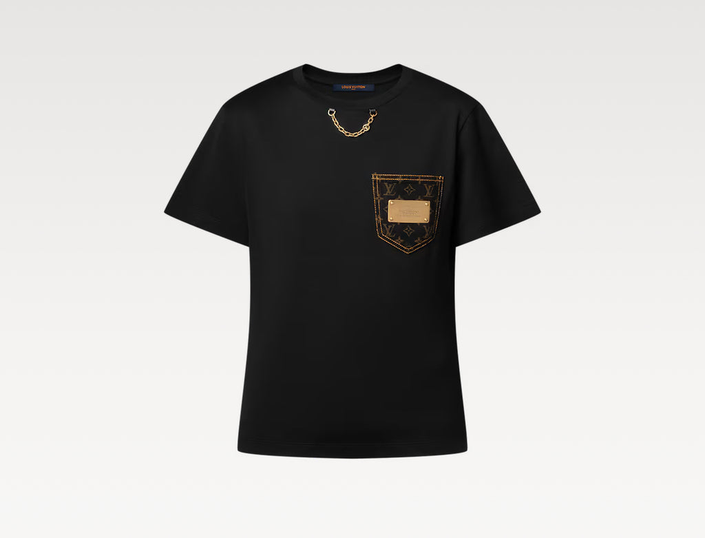 Louis Vuitton 1AIB29,LV 1AIB29, Louis Vuitton signature pocket T-shirt, LV pocket T-shirt, LV pocket black T-shirt, LV pocket