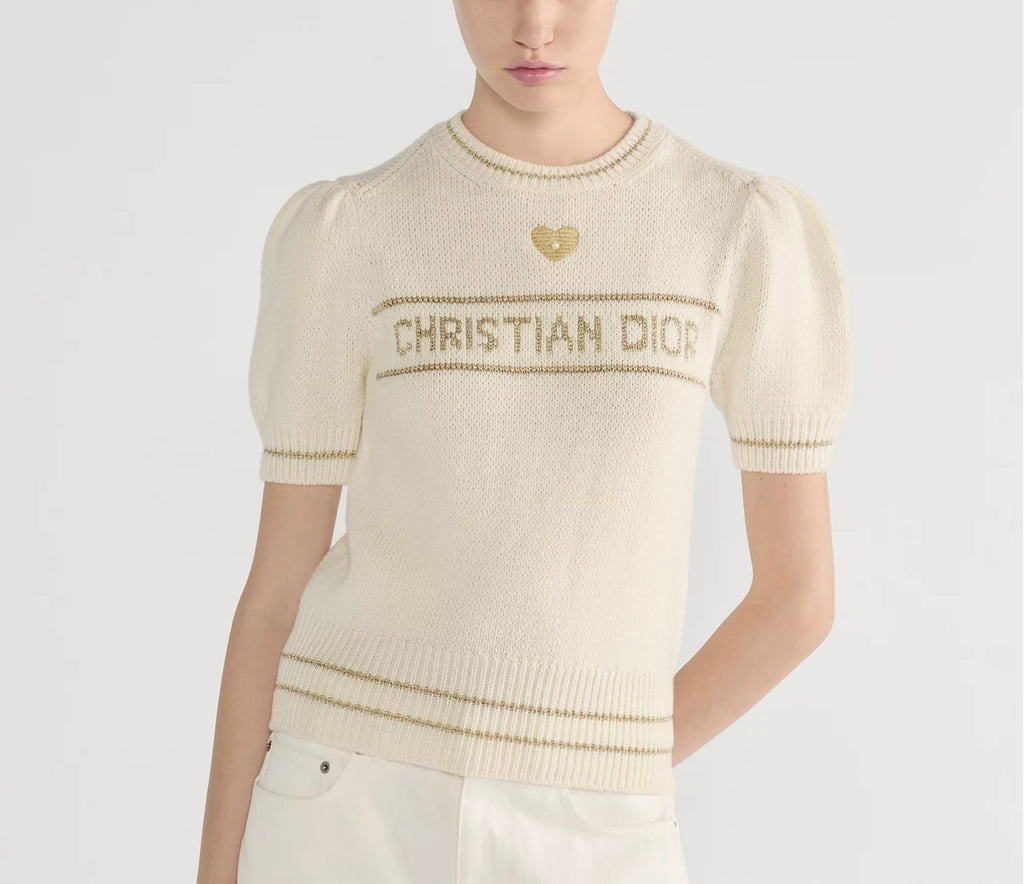 Winniemodo,Winniemodony,Dior 614S09C3089,Dior short sleeved sweater white,Dior short sleeved sweater sale,Dior short sleeved
