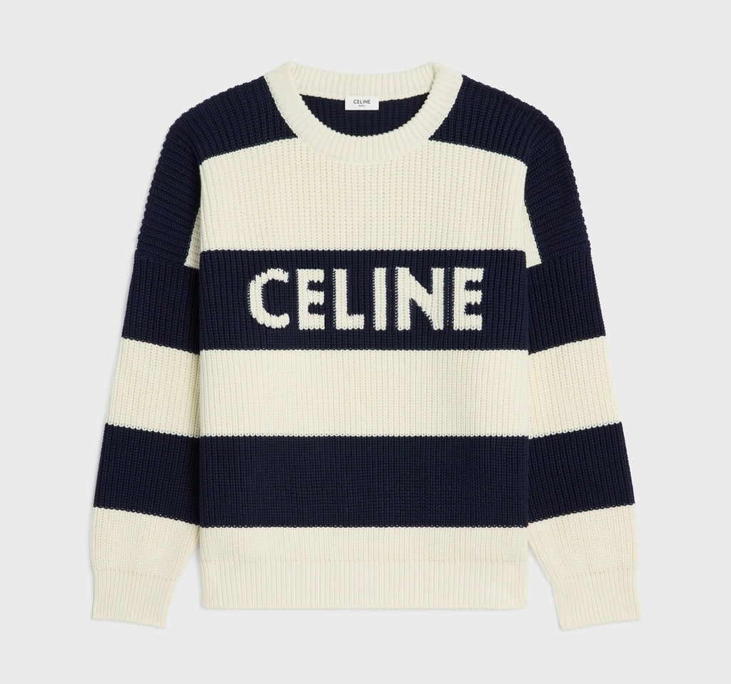 Celine 2ADCW481Y.01V,Celine stripe sweater,Celine sweater,Celine sweater on sale,Celine sweater authenticity,Celine sweater o