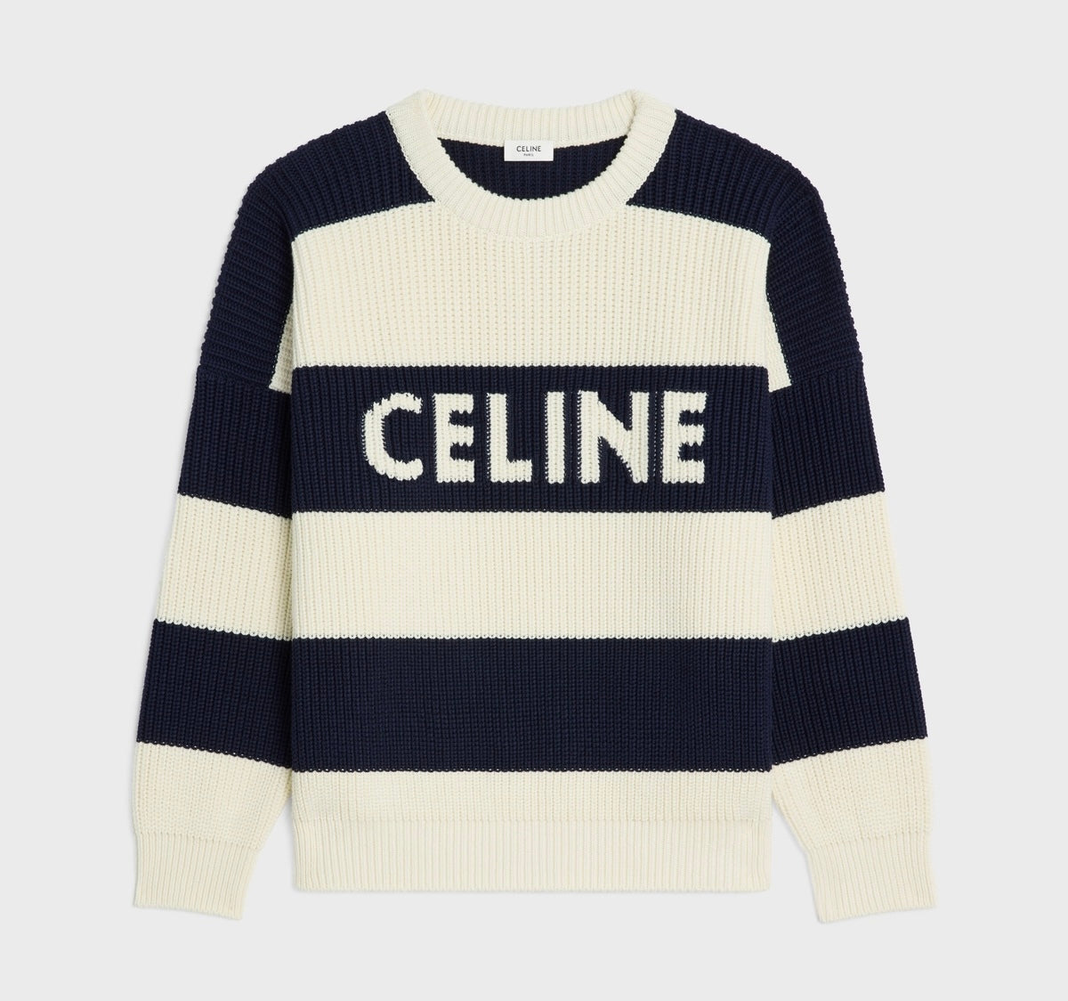 Celine 2ADCW481Y.01V,Celine stripe sweater,Celine sweater,Celine sweater on sale,Celine sweater authenticity,Celine sweater o