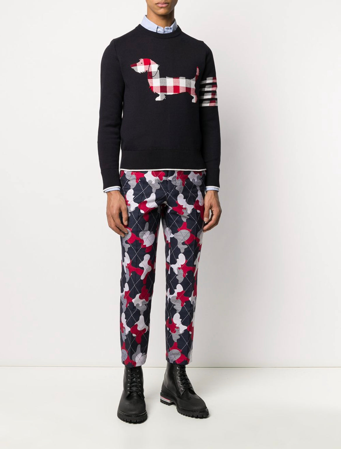 Thom Browne 4-bar Hector icon jumper