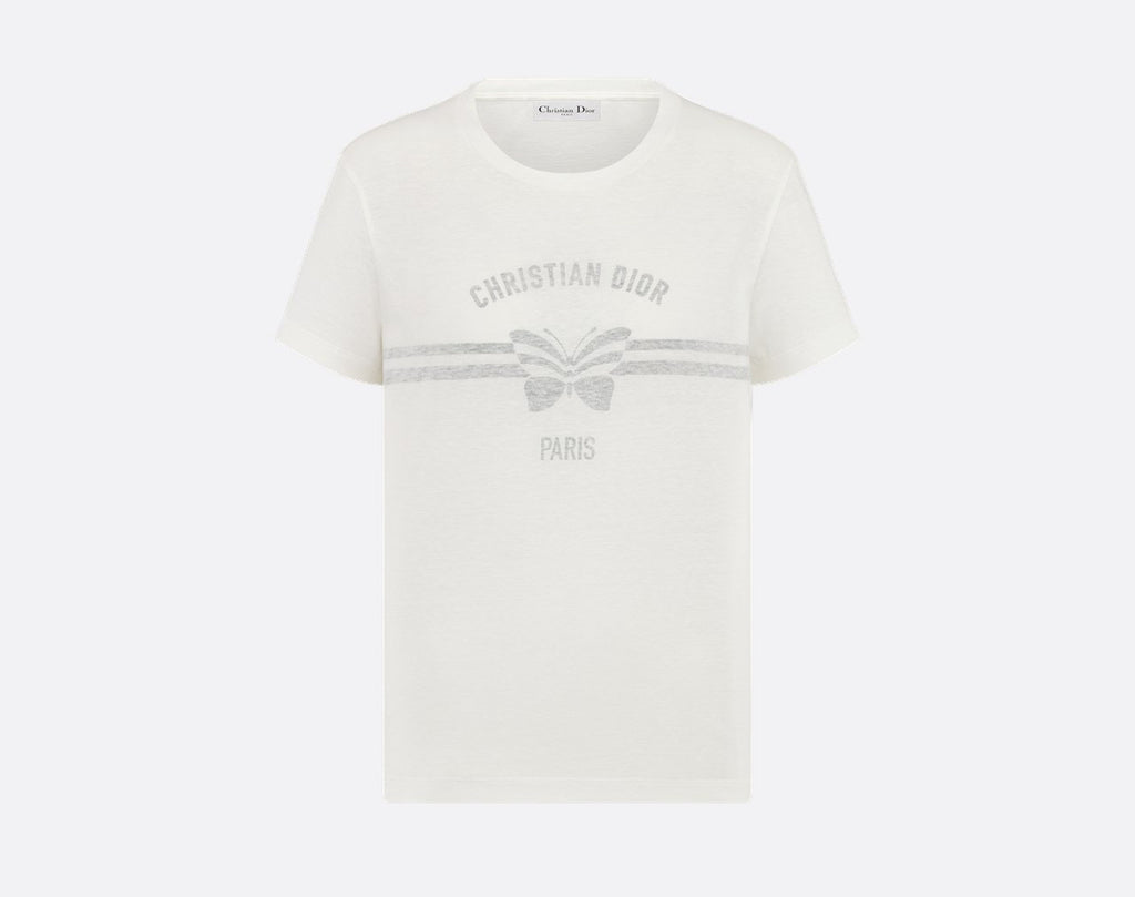 Dior 523T39A4229,Dior Butterfly T-shirt,Dior Butterfly white T-shirt,Dior Butterfly womens T-shirt,Dior white womens T-shirt,