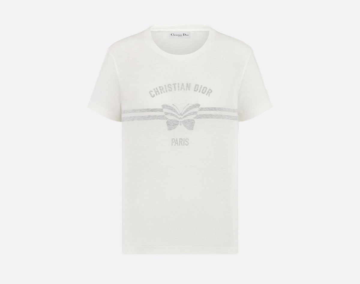 Dior 523T39A4229,Dior Butterfly T-shirt,Dior Butterfly white T-shirt,Dior Butterfly womens T-shirt,Dior white womens T-shirt,