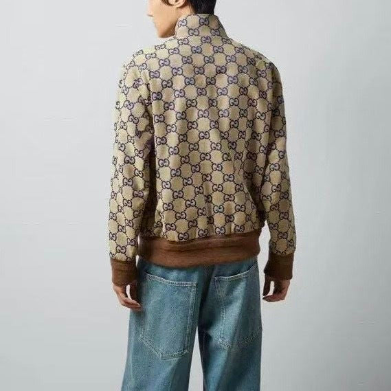 Gucci 774128Z8BEB,Gucci zip up jacket,Gucci monogram jacket,Gucci monogram zip up jacket men,Gucci jacket mens,Gucci jacket,G