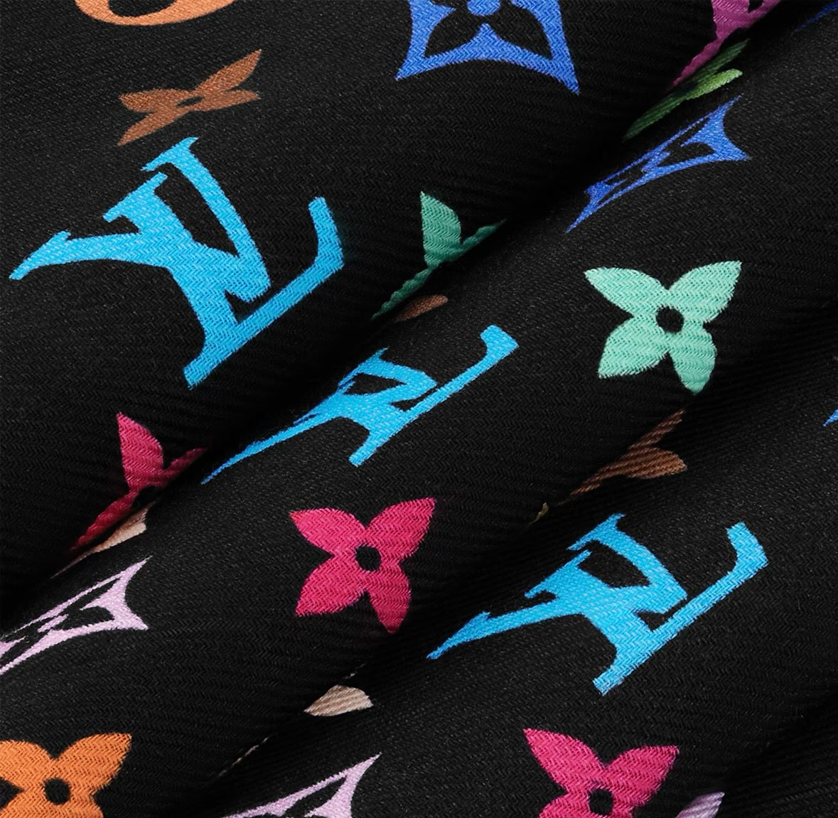 Louis Vuitton M94974,LV M94974,LV x TM monogram shawl,Louis Vuitton Takashi Murakami scarf,Louis Vuitton TM shawl,Louis Vuitt