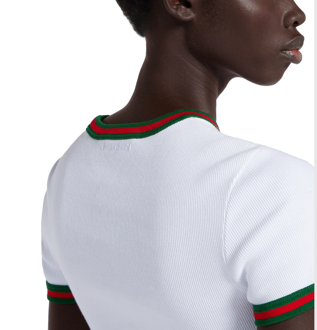 Gucci 828882XJG5O,Gucci rib T-shirt,Gucci rib white T-shirt,Gucci white womens T-shirt,Gucci white womens T-shirt 2015,Gucci