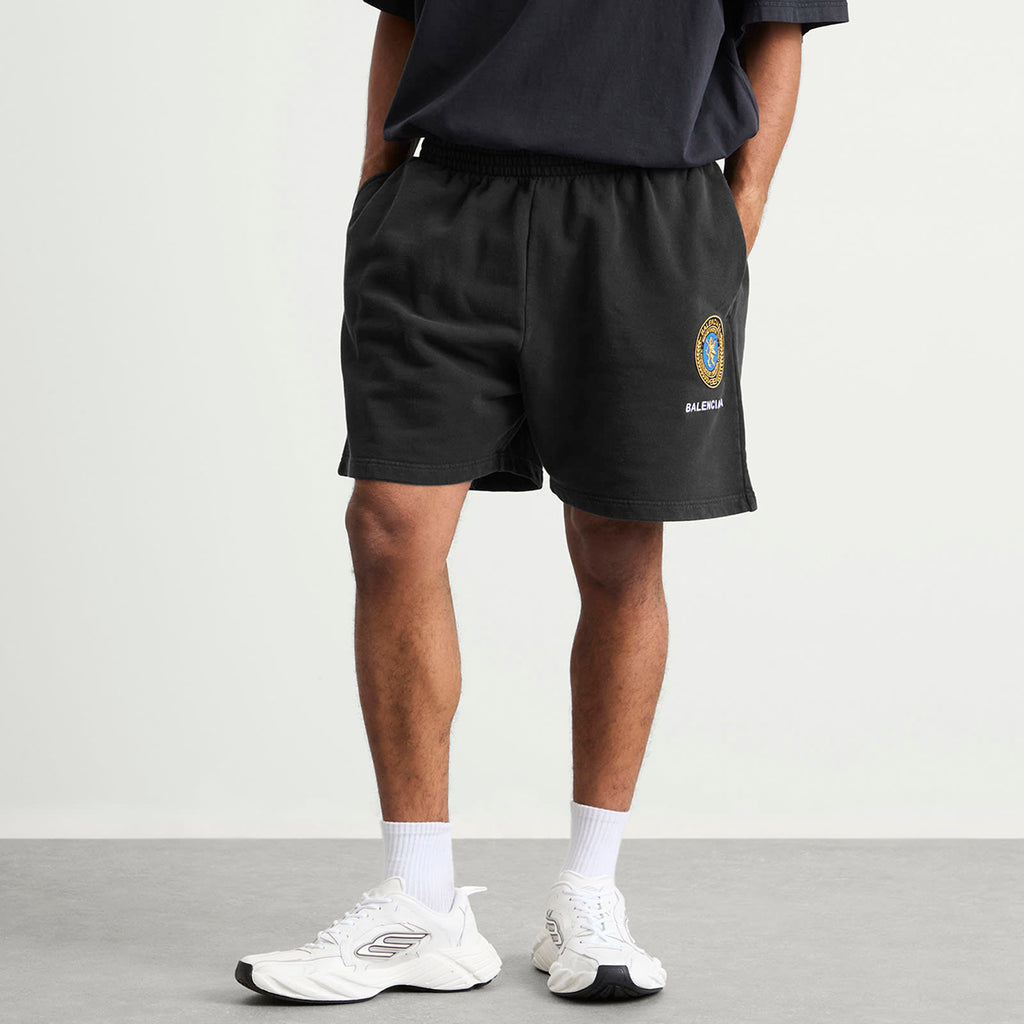 Balenciaga 826385TSVH3,Balenciaga uniform merch dry molleton shorts,Balenciaga uniform merch shorts,Balenciaga shorts black,B