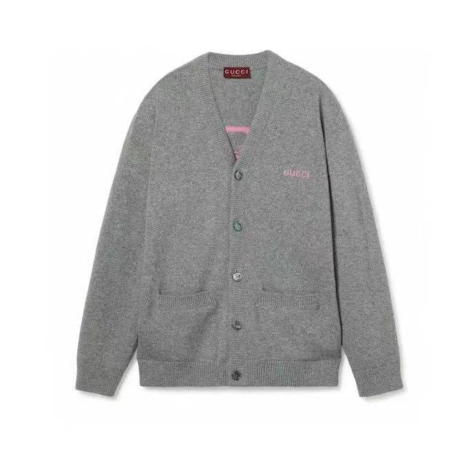 Gucci 824273 XKERK,Gucci cardigan grey,Gucci cardigan cashmere men,Gucci cardigan mens,Gucci cardigan,Gucci cardigan mens gre
