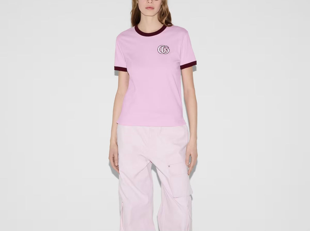 Gucci 818787XJG5A,Gucci pink T-Shirt,Gucci T-shirt,Gucci T-shirt on sale, Gucci T-shirt authenticity,Gucci T-shirt outlet,Guc
