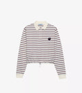 Prada 39608,Prada striped logo patch cotton piqué polo shirt,Prada striped polo shirt,Prada stripe long sleeve polo shirt,Pra