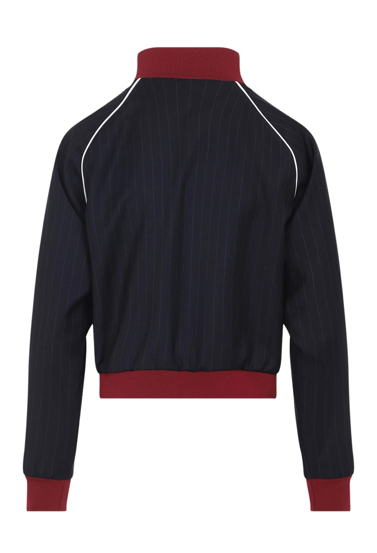 Winniemodo,Winnie modo,MIU MIU ML1324,Miu Miu pinstripe wool jacket,MIU MIU jacket navy,MIU MIU zip up jacket,MIU MIU zip up
