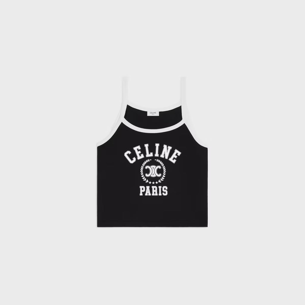 Celine RX0AQ671Q.38AW,Celine tank top,Celine black vest,Celine black top,Celine vest, Celine vest 2025,Celine top on sale,Cel
