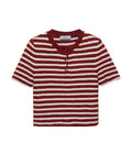 Prada P24N2T16VISOOO,Prada cotton polo top,Prada cotton burgundy polo top,Prada cotton womens polo top,Prada burgundy womens