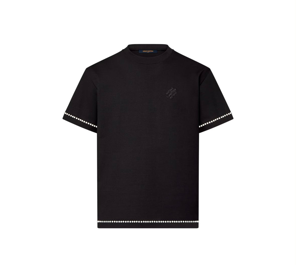 Louis Vuitton 1AFXOU,LV 1AFXOU,Louis Vuitton pearl embellished cotton T-shirt,LV pearl embellished T-shirt,Louis Vuitton t-sh