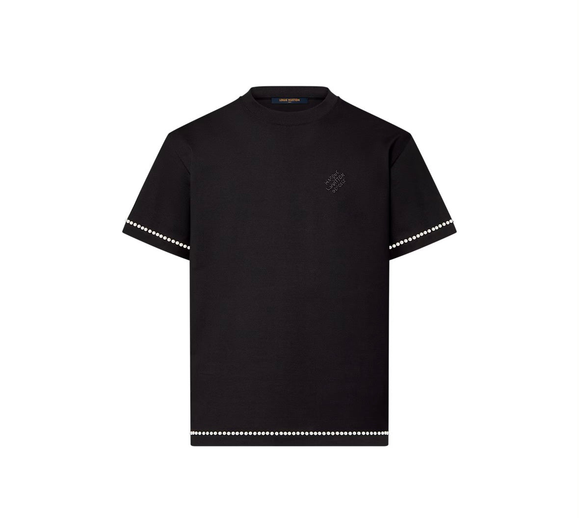 Louis Vuitton 1AFXOU,LV 1AFXOU,Louis Vuitton pearl embellished cotton T-shirt,LV pearl embellished T-shirt,Louis Vuitton t-sh
